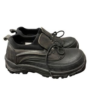 Lands’ End Black Leather/Rubber Duck Shoes for Rain & Snow Sz 8 B